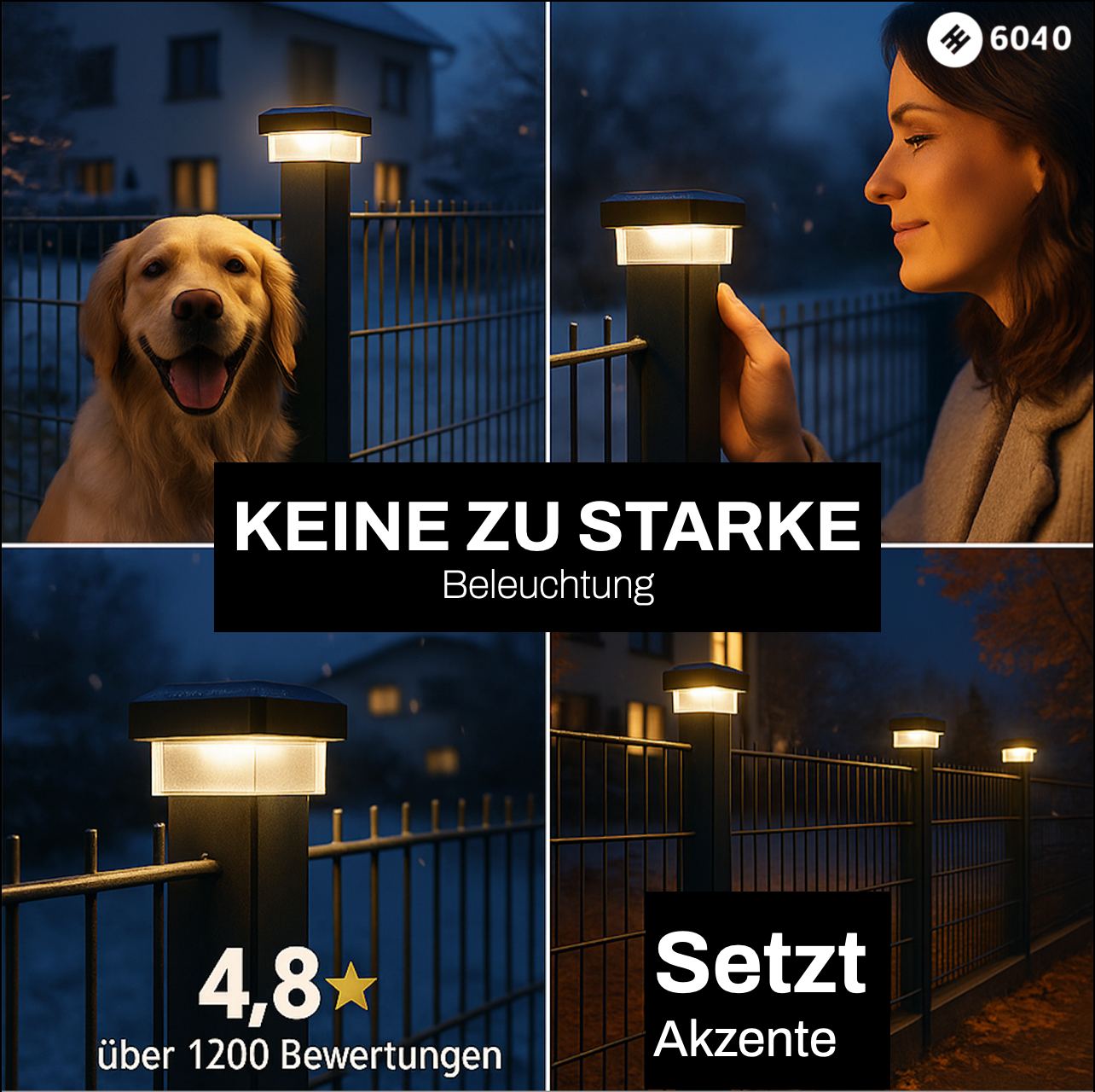 6040 Solar Zaunleuchte LED